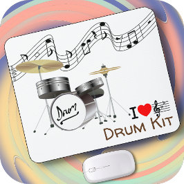 DRUM-KIT på en musknapp - jag älskar musik Musmatta