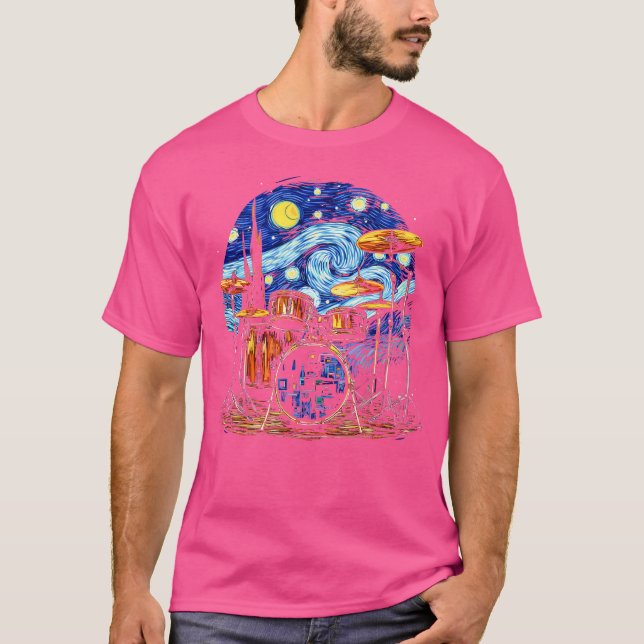 Drum Kit Percussionist Drummer Art Drummer T Shirt (Framsida)