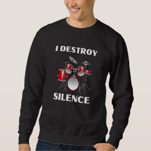 Drum Kit Percussionist Drummer Quote Apparel Lång Ärmad Tröja