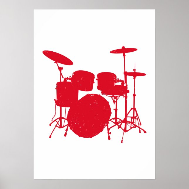 Drum Kit Silhouette Poster (Framsidan)