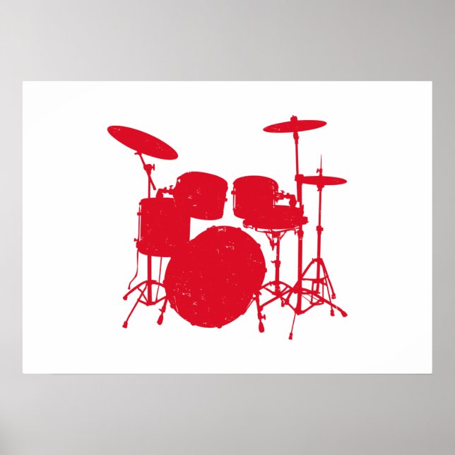 Drum Kit Silhouette Poster (Framsidan)