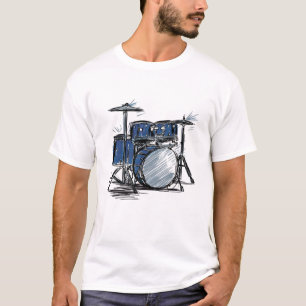 Drum Kit Sketch Music T Shirt