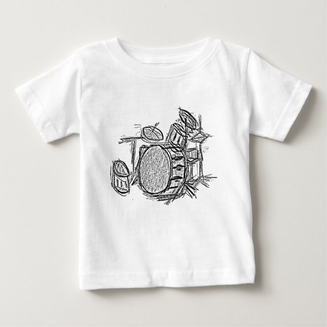 Drum kit sten band grunge t-shirt (Framsida)