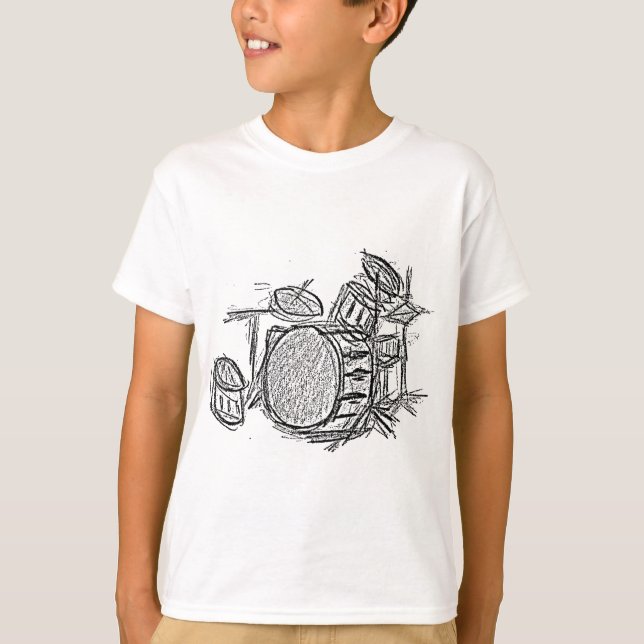 Drum kit sten band grunge t-shirt (Framsida)