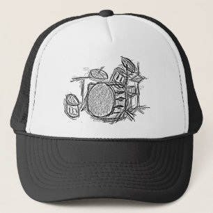 Drum kit sten band grunge truckerkeps