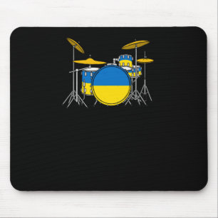 Drum Kit Ukrainska Flagga Drummer Musician Sticker Musmatta