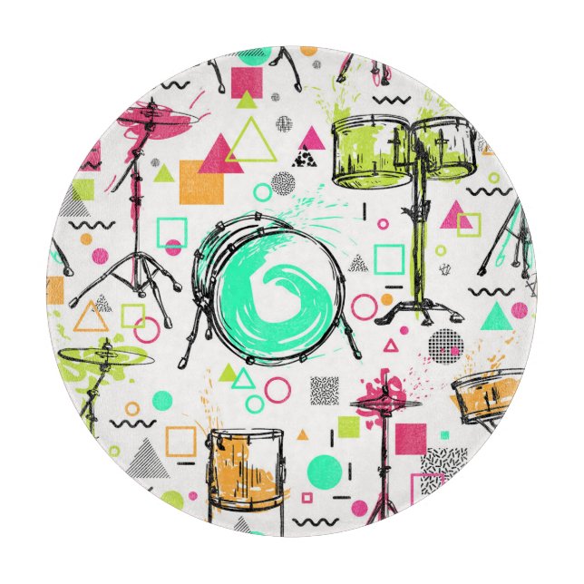 Drum Kit: Watercolor Memphis Retro. (Framsidan)