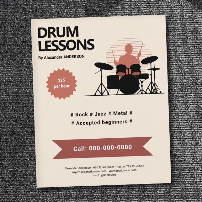 Drum Lessons Flygblad (Drum Lessons Flyer)