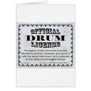 Drum License Hälsningskort