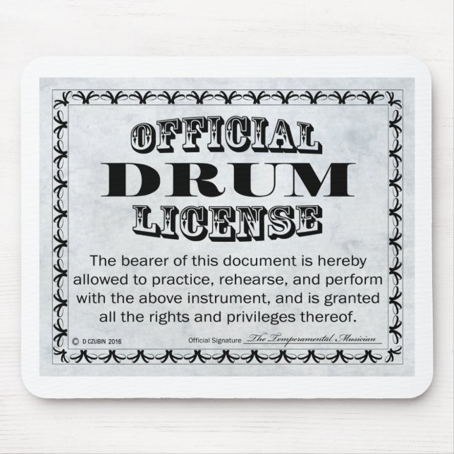 Drum License Musmatta (Framsidan)