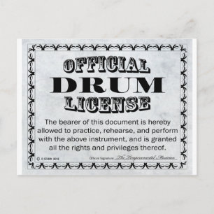 Drum License Vykort