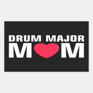 Drum Major Mamma - Marching Band Rektangulärt Klistermärke