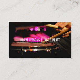 Drum Music Lessons Drumsticks Band Lärare Visitkort
