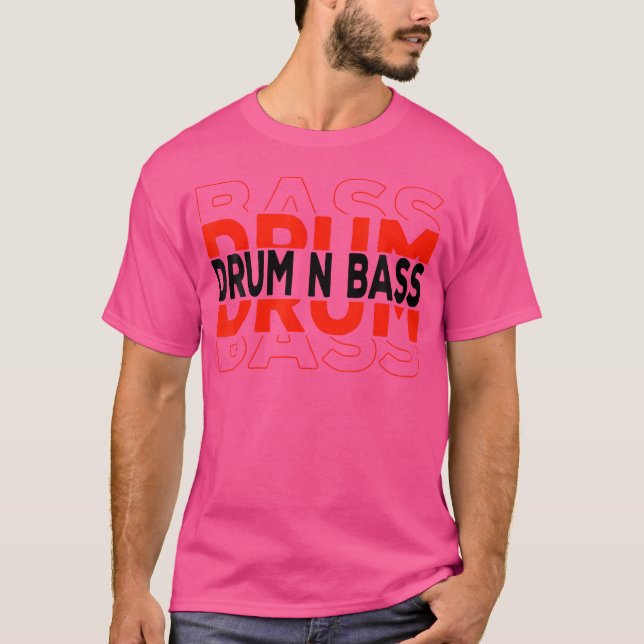 Drum N Bass Dnb Astronaut Space Electro Music Drum T Shirt (Framsida)