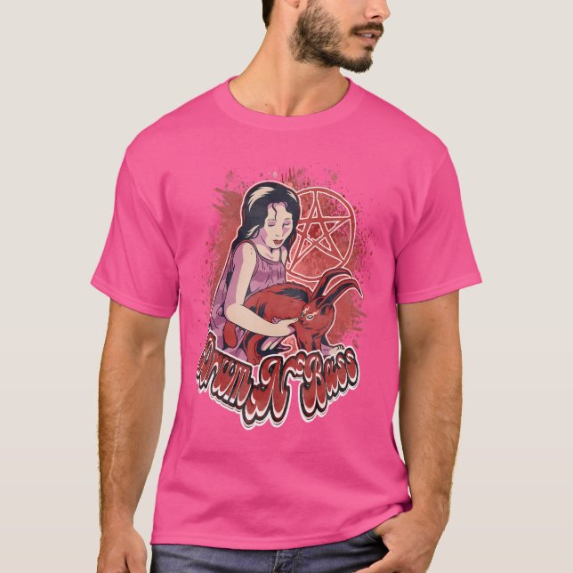 Drum N Bass Hardstyle Frenchcore Satan Andlig D T Shirt (Framsida)