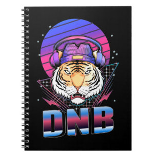 Drum och Bass Tiger Electronic Music Vaporwave Anteckningsbok