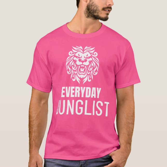 Drum- och bussisk Lejon Jungle 174 bpm-dnb Music T Shirt (Framsida)