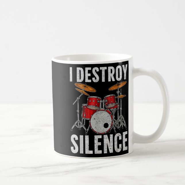 Drum Percussionist Drummers I Destroy Silence Drum Kaffemugg (Höger)