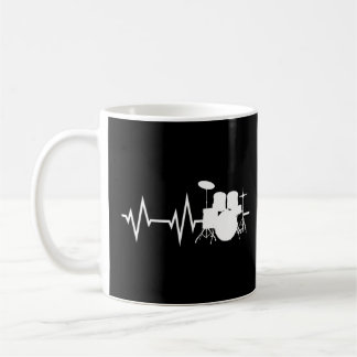 Drum Player Heartslag Drummers Drumming Graphic Kaffemugg