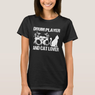 Drum Player och Cat Drumming Musician Drums Inr. T Shirt