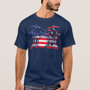 Drum Set American Flagga Patriotic Drummer Manar T Shirt