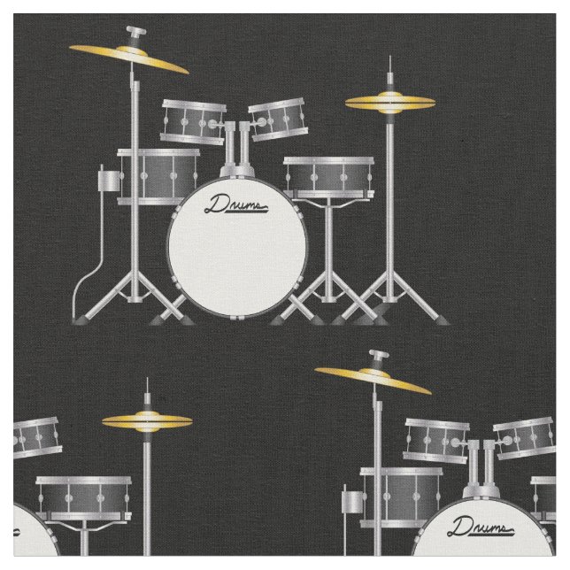 Drum Set Band Music Musician Rumsdekan Tyg (Närbild)