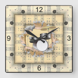 Drum Set ~ Bryta sig igenom Strange Lakan Music ~ Fyrkantig Klocka
