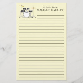 Drum Set Drummer Band Teacher Musician Brevpapper