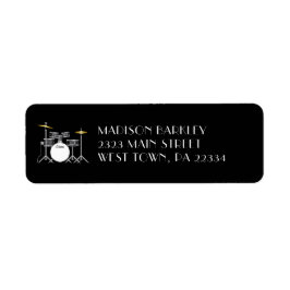 Drum Set Drummer Band Teacher Musician Returadress Etikett