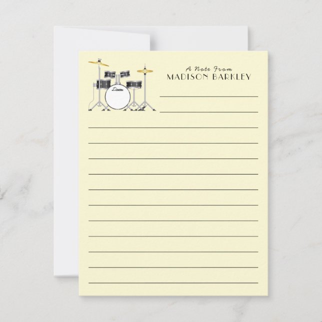 Drum Set Drummer Band Teacher Musician Tack Kort (Framsida)