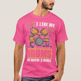 Drum Set Funny Drummer Musical Instrument Percussi T Shirt