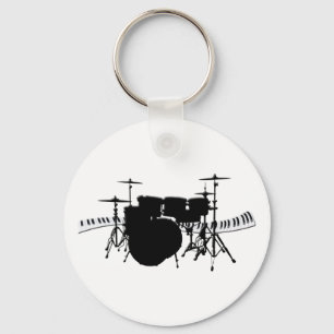 Drum Set och Piano Tangentbord Nyckelring
