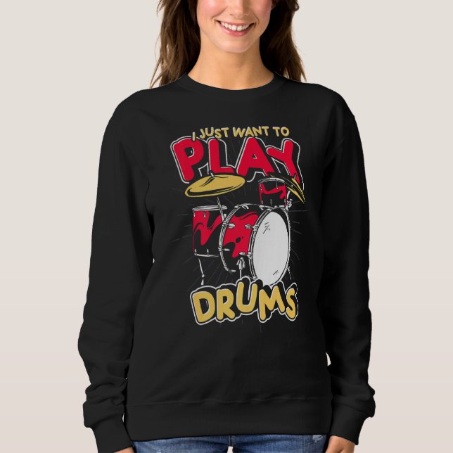 Drum Set Percussion Music Drummer Musician Drums T Shirt (Framsida)