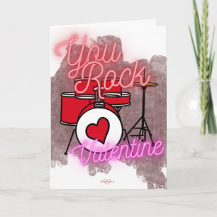 Drum Set Valentine Day Card för Sten Kort