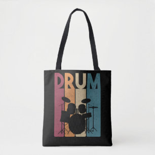 Drum Set Vintage Rock musik Retro Drummer Tygkasse