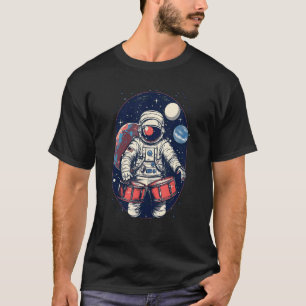 Drum spelar Astronaut Astronaut Drummer Boy Space T Shirt