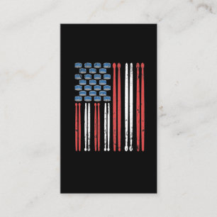Drum Sticks American Flagga Drumming Percussion Visitkort