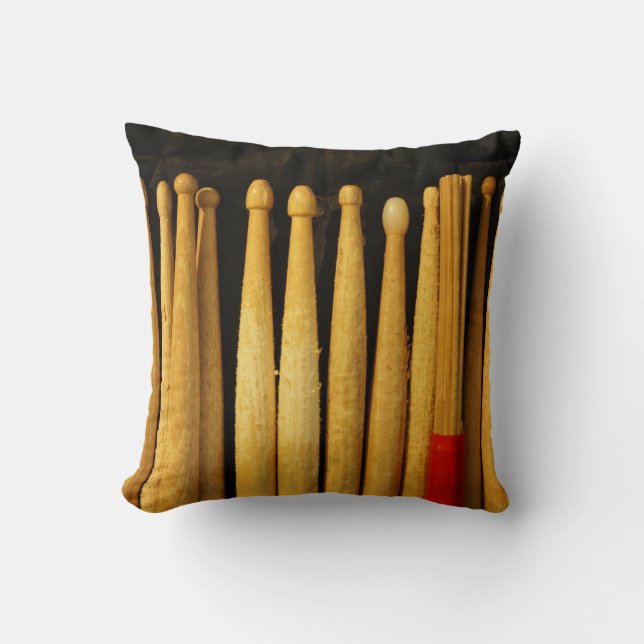 Drum Sticks Drummer Musician Percussion Pillow Kudde (Framsida)