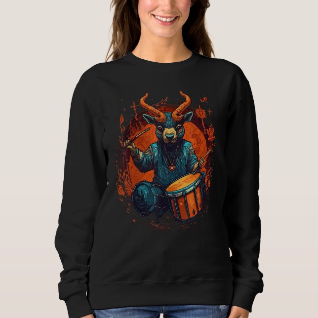 Drum Sticks Goat Drummer Kit T Shirt (Framsida)