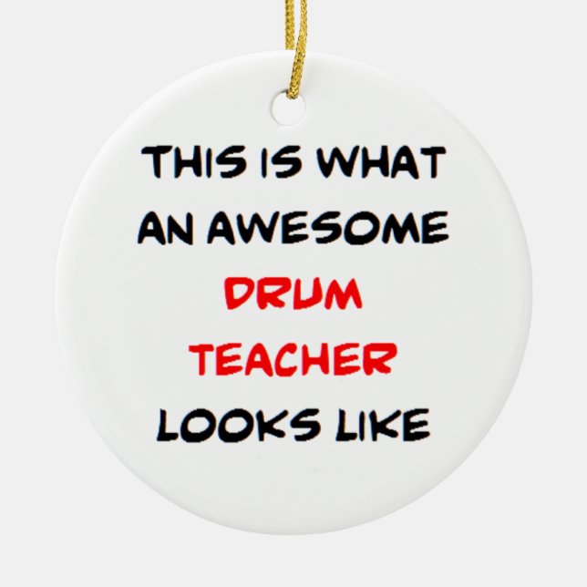 drum teacher, awesome julgransprydnad keramik (Framsidan)