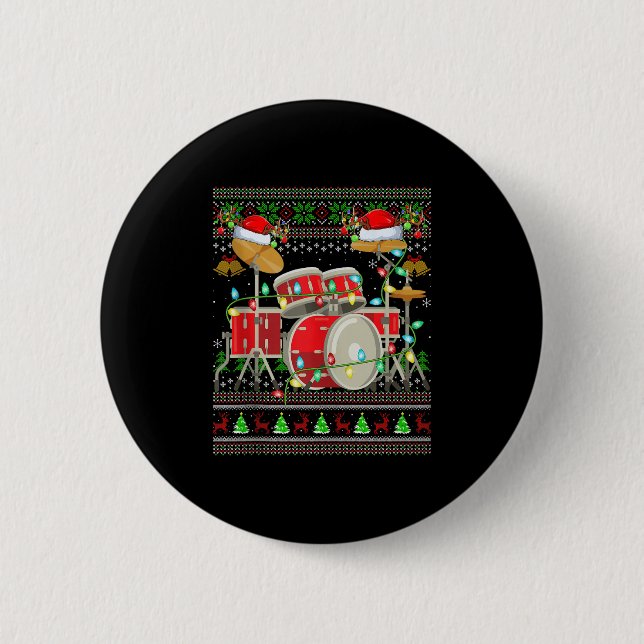 Drum Ugly Christmas Sweater Musical Drum Player Dr Knapp (Framsida)