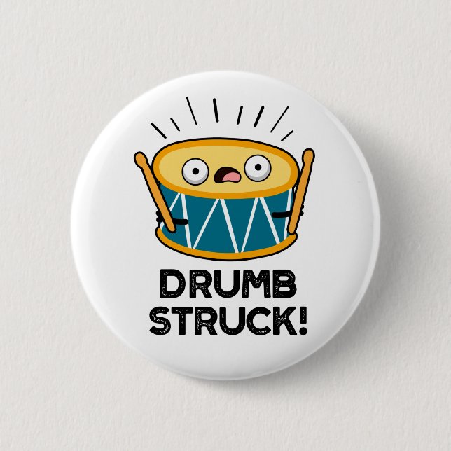 Drumb Struck Funny Drummer Drum Pun Knapp (Framsida)