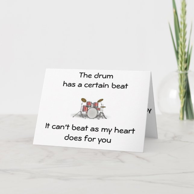 DRUMBEAT-HEARTBEAT-VARJE DAG/PÅ BIRTHDAY KORT (Framsida)