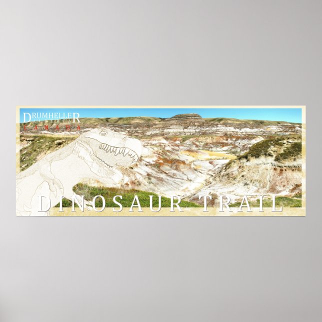 Drumheller Badlands Dinosaur Trail Photo Poster (Framsidan)