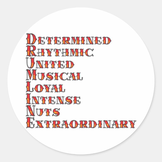 Drumline-definition Runt Klistermärke (Framsida)