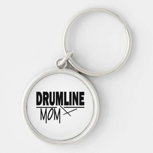 Drumline Mamma Rund Silverfärgad Nyckelring (Framsidan)