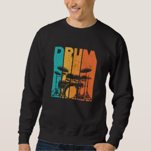 Drummar Drumming Älskare Drummer Gift Lång Ärmad Tröja
