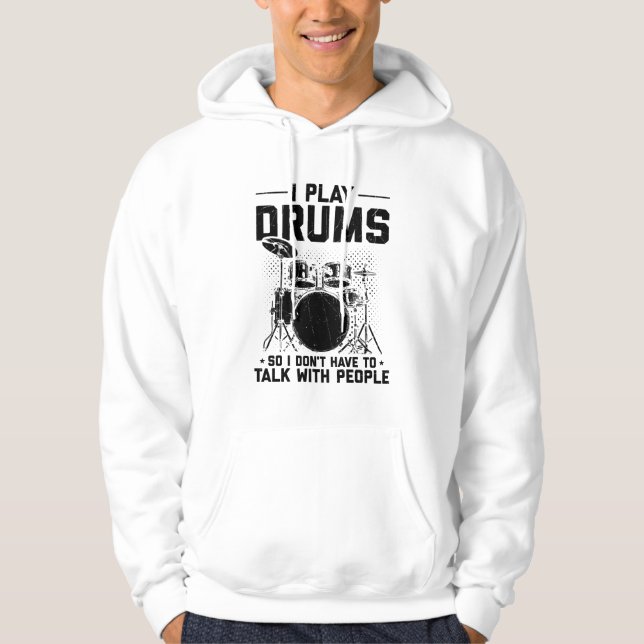 Drummar| Musikinstrument Drummer Gift Hoodie (Framsida)