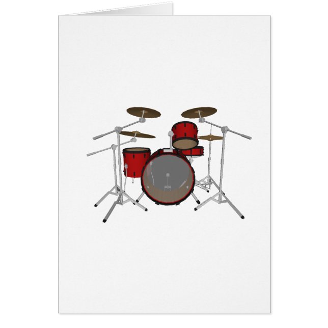 Drummar:Red Drum Kit: 3D-modell: Hälsningskort (Framsidan)