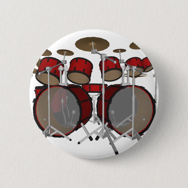 Drummar:Red Drum Kit: 3D-modell: Knapp (Framsida)